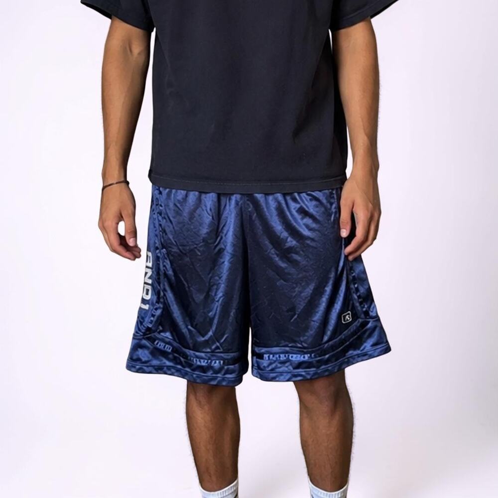 AND1 Navy Blue Basketball Shorts Athletic Gym Shorts Size Large